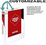 3 Ring Binder, 3" Slant D-Rings, White, Clear View, Pockets