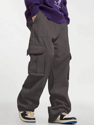 Image of GRECIILOOKS Men's Regular Fit Low Rise Cargos Trousers | Baggy Cargo Pants for Man | Loose Fit | Treck Pent with Multiple Pockets (Available in Plus Size)