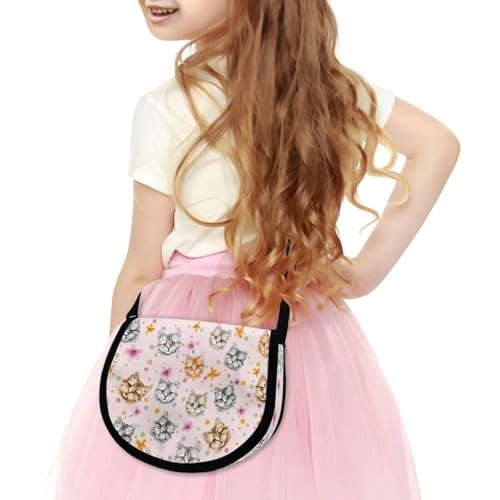 Cozeyat Cute Cat Kids Crossbody Bag for Girls 8-12 Teens Small Crossbody Purse Lightweight Shoulder Messenegr Bags Cross Body Bag Handbag Storgae Pouch Holiday Outdoor Shopping4