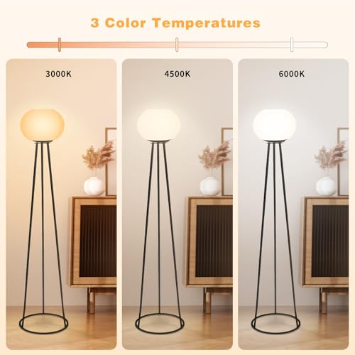HvaJvny Candeeiro de chão para jardim, tripé solar com 3 temperaturas de cor, pacote com 2 lâmpadas