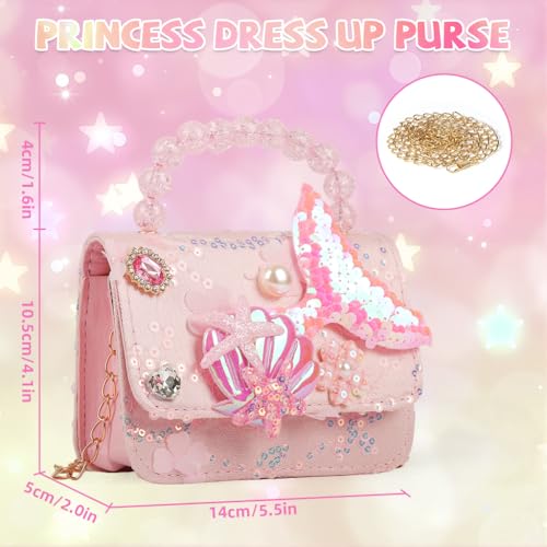 Image of PATPAT Mermaid Sling Bag for Girls,Fashion Cute Hand Bag for Girls Shoulder Stylish Gifts Kids Age 3-8 Purse Cross Body Woman,14x5x11cm