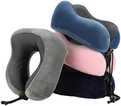 Almofada de Pescoço em Espuma de Memória Formato U - Preto | Trav...