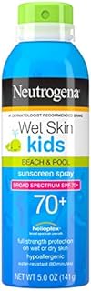 Neutrogena Wet Skin Kids Sunscreen Spray Mist, Water-Resistant and Oil-Free, Broad Spectrum SPF 70+ UVA/UVB Protection, Hypoallergenic, PABA-Free Non-Comedogenic, 5 Ounce