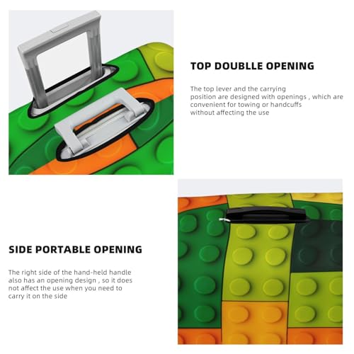 Travel Luggage Covers - Colorful Building Blocks Elasticity Suitcase Covers Protector for Luggage 18-32 Inch4