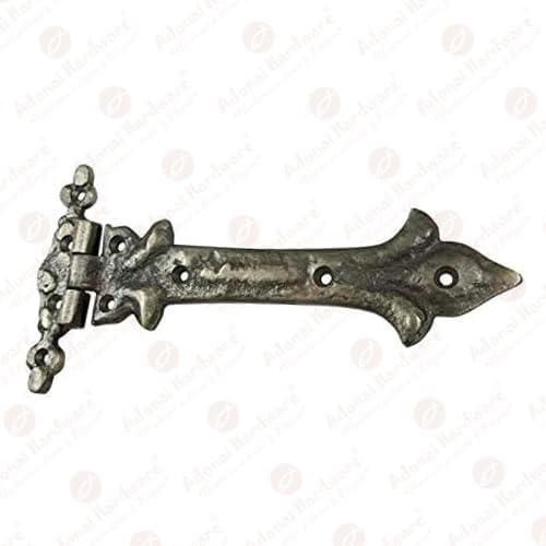 Miniatura 3 de Adonai Hardware Adonijah - Correa de hierro fundido antiguo con bisagra en T (7.9 pulgadas x 2 unidades, níquel cepillado antiguo) para puertas de