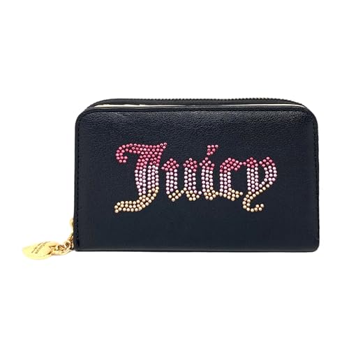 Juicy Couture Multi-Compartment Bifold Wallet (Black/Pink Rhinestone)