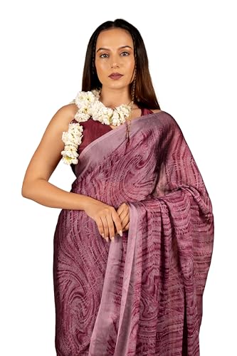 Image of MIRCHI FASHION Saree for Woman Chiffon Shibori Printed | Lightweight Regular Use and Professional Office Sari with Blouse Piece