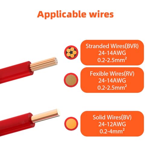 Image of ZIVIK Push Wire Connector, 10Pcs 1 in 1 out Universal Connection Terminals, Circuit Inline Splices Electric Cable Connectors, Clamp with Actuation Lever, 4 mm Conductor Clamp (10, 1 In 1 Out)