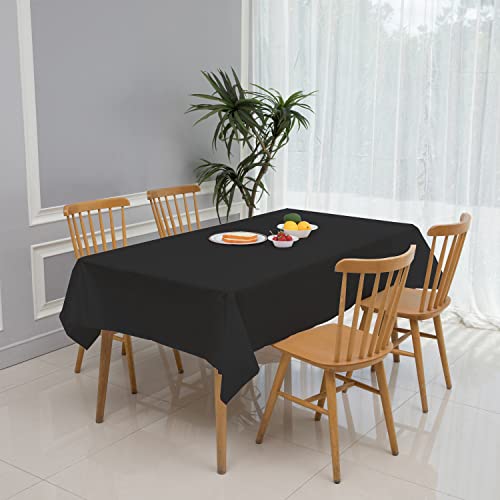 6 Pack Premium Disposable Plastic Tablecloth 54" X 108" Party Table Cloths Disposable For 6 To 8 Foot Tables Indoor Or Outdoor Parties Birthdays Weddings Christmas Anniversary Buffet Table (Black) #TOP4