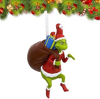 Meahub Hanging Ornament Christmas Tree Decorations Pendants, Christmas Decorations, Unique Funny Resin Green G-rinch Xmas Decor for Home Holiday Party