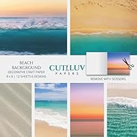 Beach Background Decorative Craft Paper: Scrapbooking Pages Kit Design Paper for Printmaking, Collage, Junk Journals, Papercrafts, Cardmaking, DIY Crafts 1636570089 Book Cover