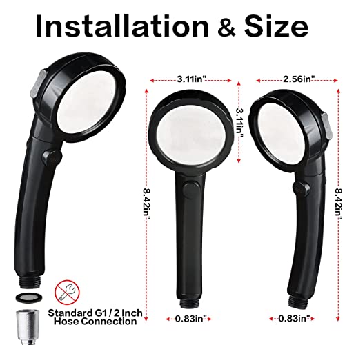 Nosame Shower Head，High Pressure Water Saving 3 Mode With On/Off Pause Function Handheld Showerheads #TOP5