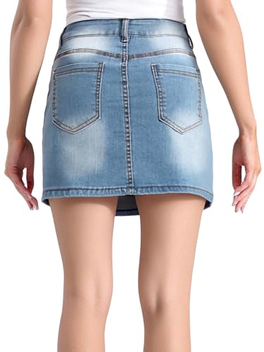 Women's Denim Jean Skirt Mini Y2k High-Waist Bodycon Short Skirts Casual Denim Jean Micro Skirt2