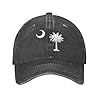 axxor South Carolina Palmetto Trees Baseball Cap Adjustable Classic Vintage Distressed Denim Baseball Cap for Men Women Black #1
