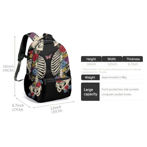 Mochila de calavera cómoda con hongo estrellado para evitar dolor de espalda 3
