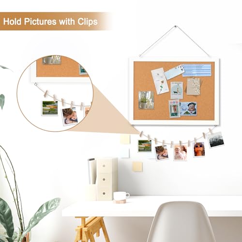 AMUSIGHT Double-Sided Small Wood Framed Cork Board for Wall, 16" x 12" by AMUSIGHT - Image 5