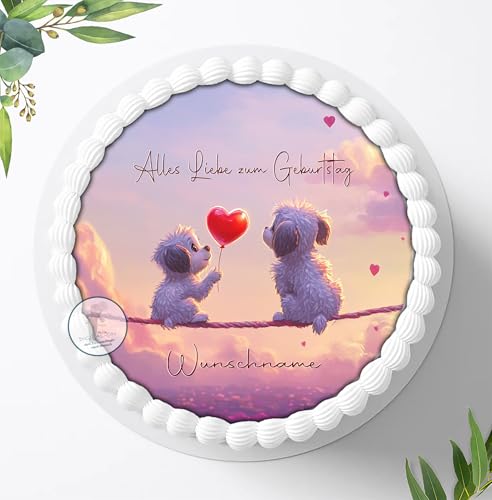 Tortenaufleger, Motiv süße Hunde für Jungen u. Mädchen zum Geburtstag,...