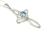 großbritannien europawahl 2019 In England hergestellt Sterling Silber London Blue Topaz Keltisches Kreuz und 45,7 cm Kette, in Geschenkverpackung, hergestellt in Großbritannien