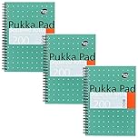 Pukka Pad, A5 Squared Jotta Book 3-Pack – 21 x 14.9cm - Wirebound Notebook with 5mm Squares on 80GSM White Paper with Perforated Edges for Easy Removal - 200 Pages