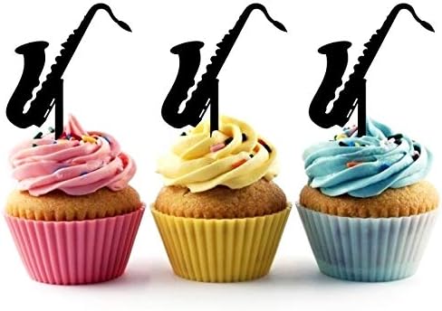 Tenor Alto Saxophone Music Instrument Gateau Toppers De Mariage Joyeux Anniversaire Acrylique Decor Gateau Cupcake Toppers Pour Gateau Partie Decoration 10 Pieces Amazon Fr Cuisine Et Maison