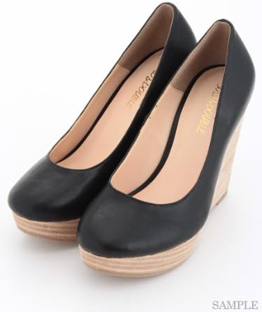 Amazon ソロアンドダブル Solo Double ウェッジヒールパンプス Black S パンプス
