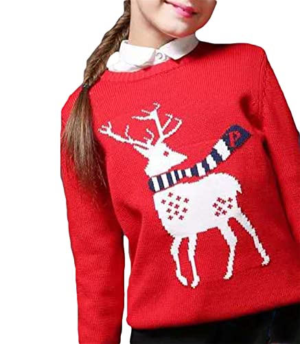 Image of HILEELANG Toddler Boy Girl Christmas Sweater Pullover Reindeer Elk Snowman Sweatshirts Tops