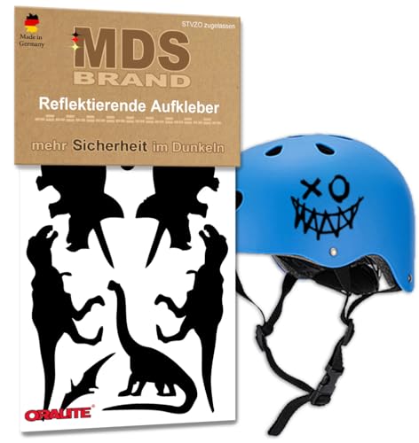 MDS Brand Kinder Reflektoren Sticker Set - Reflektoren Fahrrad - für Fahrradrahmen & Helm - Auto & Kinderwagen - Reflektoren für Sicherheit - Hohe Sichtbarkeit - Optimierte Haftung (R-04, Schwarz)