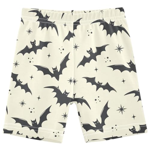 Dallonan Girls Dance Shorts, Toddler Biker Shorts Cartwheel Under Dress Spooky Bat Kids Biking Clothes 4-10Y Multi