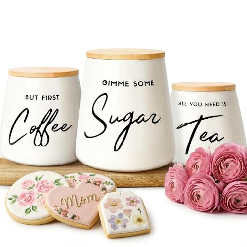 FIFTH FORK Coffee Bar Container Set - 3-Piece Airtight...
