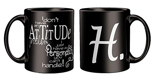 Image of Attitude Quotes with Alphabet H Printed Black Coffee /Tea Mug for Birthday Gifts | Friends | Bestfriend | Sister | Brother | Gifting Mug | Loved Ones