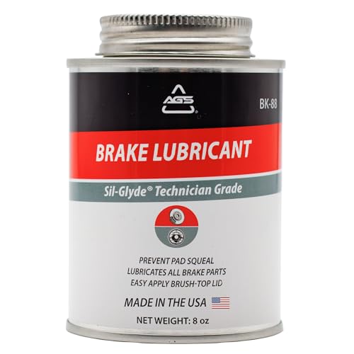 AGS Automotive Solutions Silicone-Based Brake Lubricant - Eliminate Squeals and Enhance Performance with Brush Top Can Application Long-Lasting 8oz - Excellent for Complete Brake Assembly Tasks