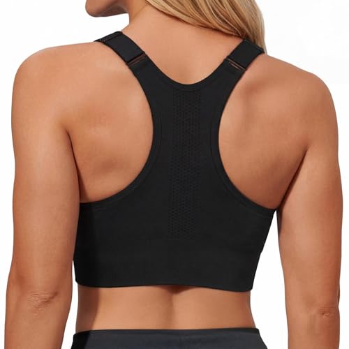 Leversic Sujetador Deportivo Mujer Alta Sujeción Racerback Ajustable S-3XL