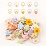 JOYOYO 20PCS 1 Inch Baby Girls Hair Ties with Flower,Soft Elastics Ponytail Holders Hair Accessories for Infants Toddlers Baby Girls