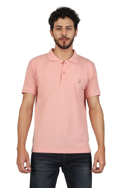 Image of Men's Regular Fit Polo Collar Half Sleeve T-Shirt Cotton Blend Polo T-Shirt Comfortable Lightweight Plain T-Shirt