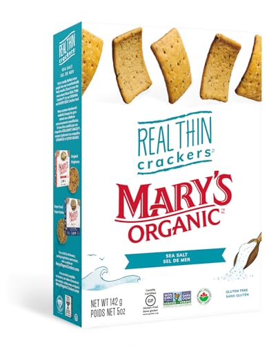 Mary's Gourmet Crackers Organic Real Thin Crackers, Sea Salt, 142 Grams