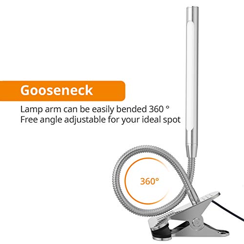 Lepower Led Clip On Light, Book Light For Reading In Bed, 4W Reading Light 3 Color Temperature Settings Stepless Adjustable Brightness Clip Lamp For Desk, Bed Headboard, Computer And Piano #TOP3