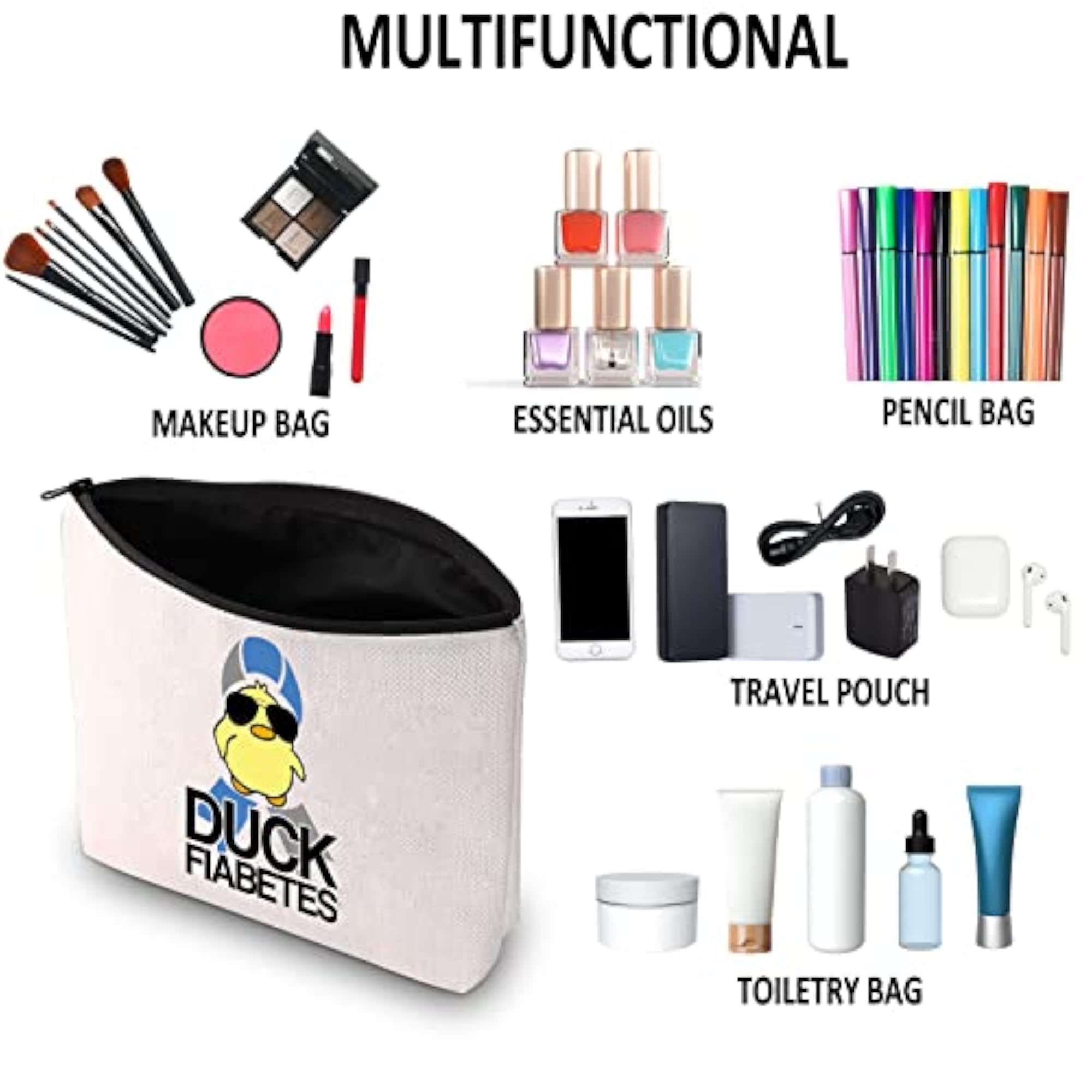 Diabetes Awareness Gift Makeup Bag, Diabetic Support Bag