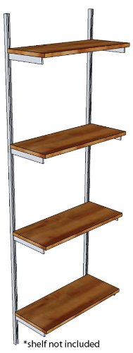 Iss Designs Shelving Hardware System For 4 Rows Of 10-Inch Deep Shelves, 72-Inch Vertical Simple Standards #TOP1