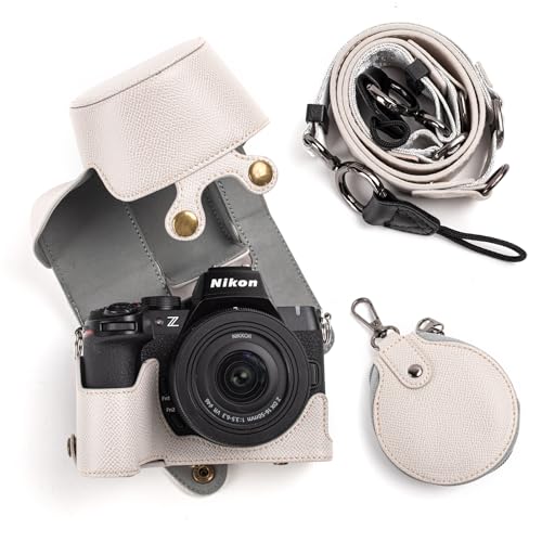Funda de cuero PU para cámara Nikon Z50 II con correa gris miniatura 1