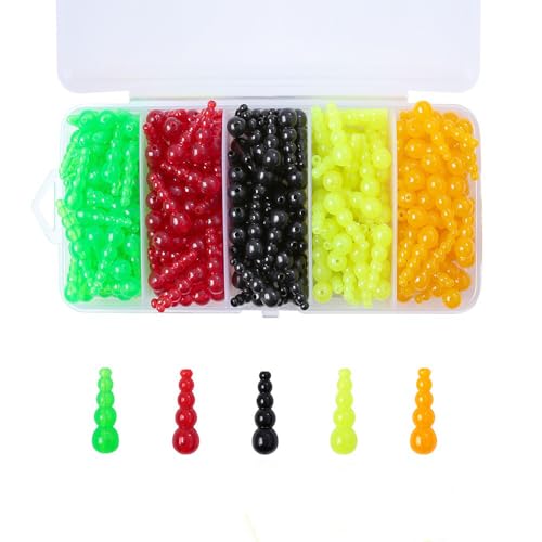Set 250 cuentas pesca plástico duro multicolor 1.9 cm miniatura 1