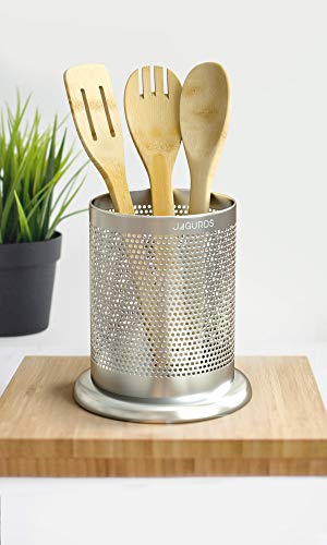 Stainless Steel Kitchen Utensil Holder For Kitchen Counter - Small Spoon, Crock And Large Cooking Utensil Caddy - Kitchen Utensil Organizer Spatula Holder For Countertop #TOP7