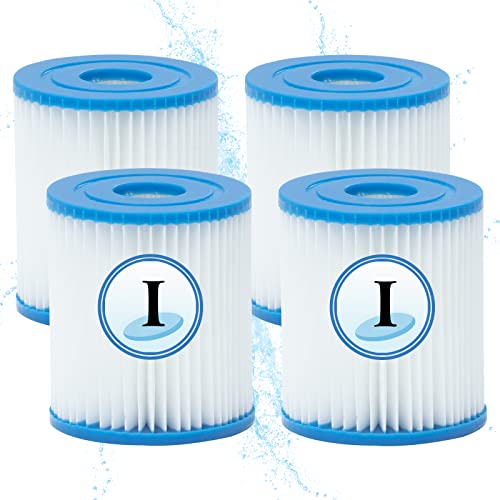 Denkmsd Lot de 4 filtres de piscine pour Bestway - Taille 1 - Cartouche filtrante de rechange pour Bestway Type I - Cartouche de filtre de jacuzzi - Taille 1 - Pour Bestway 58093 Cover