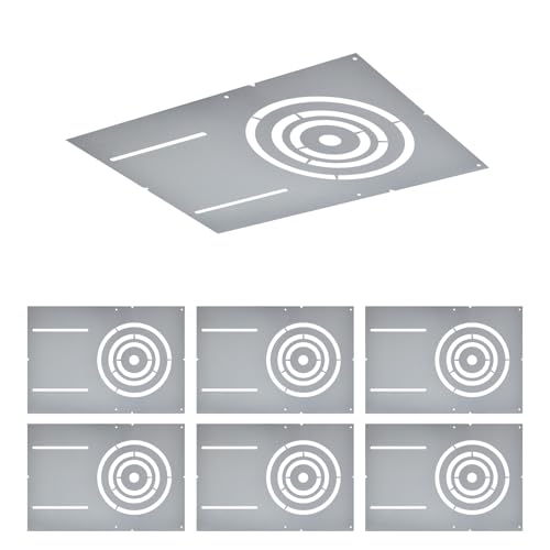 6 Pack New Construction Mounting Plates Asymmetric Round Hole 3/4/6 Inch Flat Steel Wafer Light Bracket Shallow LED Recessed Lighting Housing 18 x