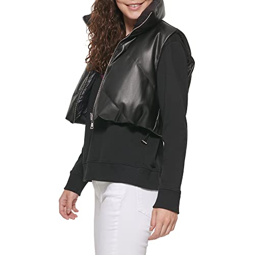 Dkny Women's Warm Edge Cropped Sportswear Vest, Black, X-Large #TOP2