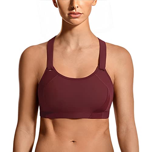 Sujetador deportivo de alto impacto ajustable sin aros PRMDDP Rose Red 90E para mujer