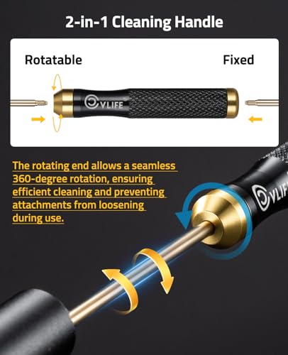 CVLIFE Gun Cleaning Kit, Rifle Cleaning Kit with Gun Cleaning Rods Brass Jags Bronze Brushes and Cotton Mops, Gun Cleaning Set Fit .17 to 12GA
