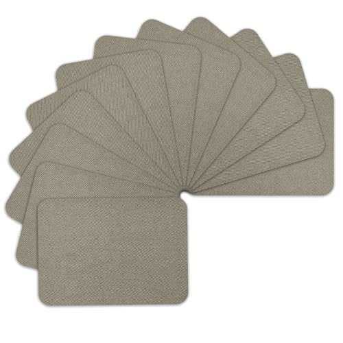 WILDREEDS Premium Quality Fabric Iron on Repair Patches 100% Cotton Iron on Patches for Clothing Inside & Outside Strongest Glue 3 by 4-1/4 (7.5 cm x 10.5 cm)-Khaki