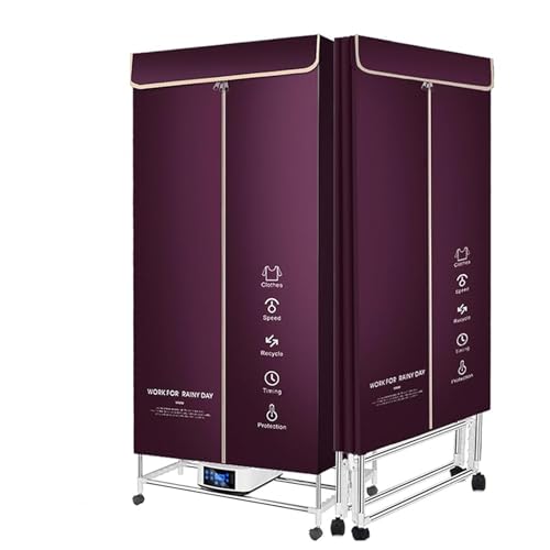 Electric Clothes Dryer, Indoor Heated Airer with Remote Control, Adjustable Timer, Low Noise for Efficient Home Laundry Use