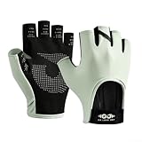 HEBEOT Guantes de levantamiento de pesas, guantes de gimnasio, guantes de entrenamiento con muñequera ajustable, guantes de ejercicio para pesas libres, máquinas, ejercicios de barra (verde1)