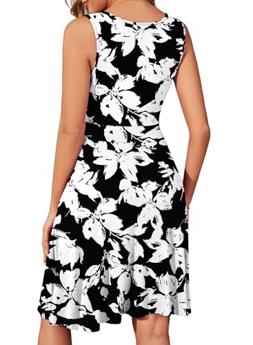 Image of WEACZZY Women's Summer Sleeveless Casual Dresses V-Neck Wrap Floral Holiday Tank Dress Flowy Beach Sundress with Pockets